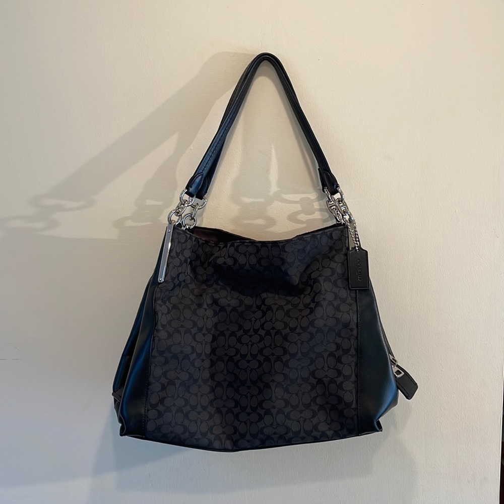 COACH Large Black Leather Bag